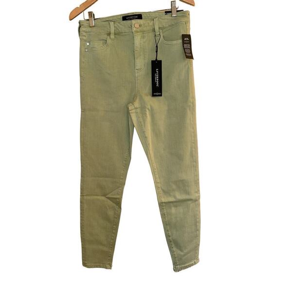 Liverpool Women's High Rise Stretch Skinny Ankle Denim Jeans Size 30 Green NWT - Picture 1 of 8